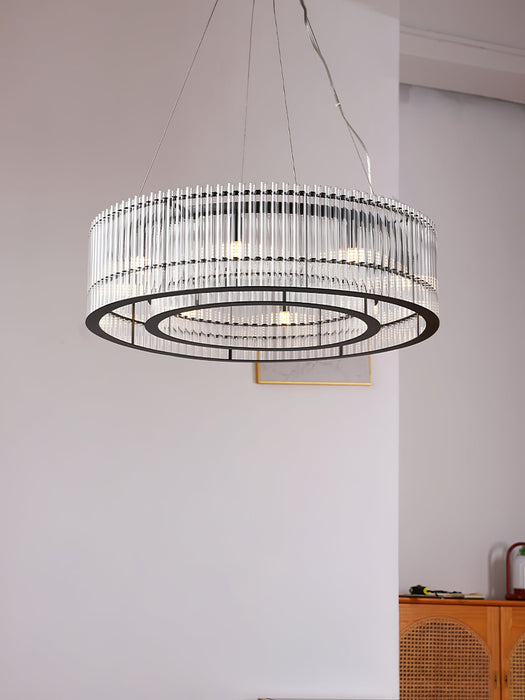 Glass Tube Ring Chandelier.