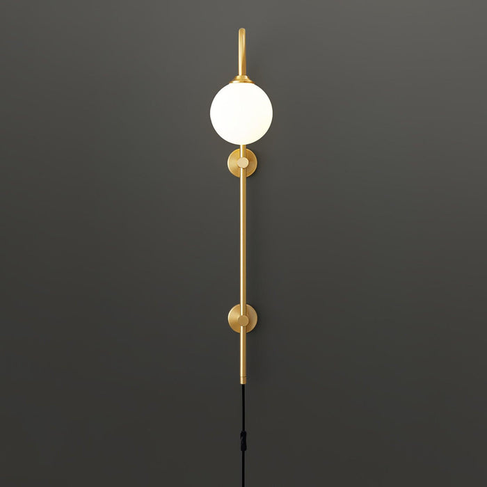 Globe Brass Plug-in Wall Sconce.