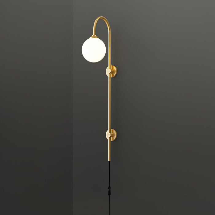 Globe Brass Plug-in Wall Sconce.