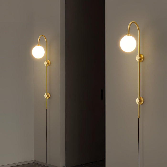 Globe Brass Plug-in Wall Sconce - DWHOME