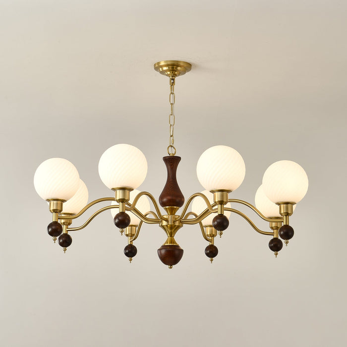 Globe Orb Wood Chandelier.