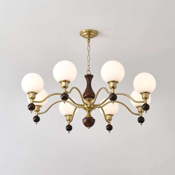 Globe Orb Wood Chandelier.