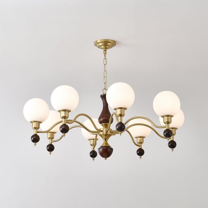 Globe Orb Wood Chandelier-DWHOME