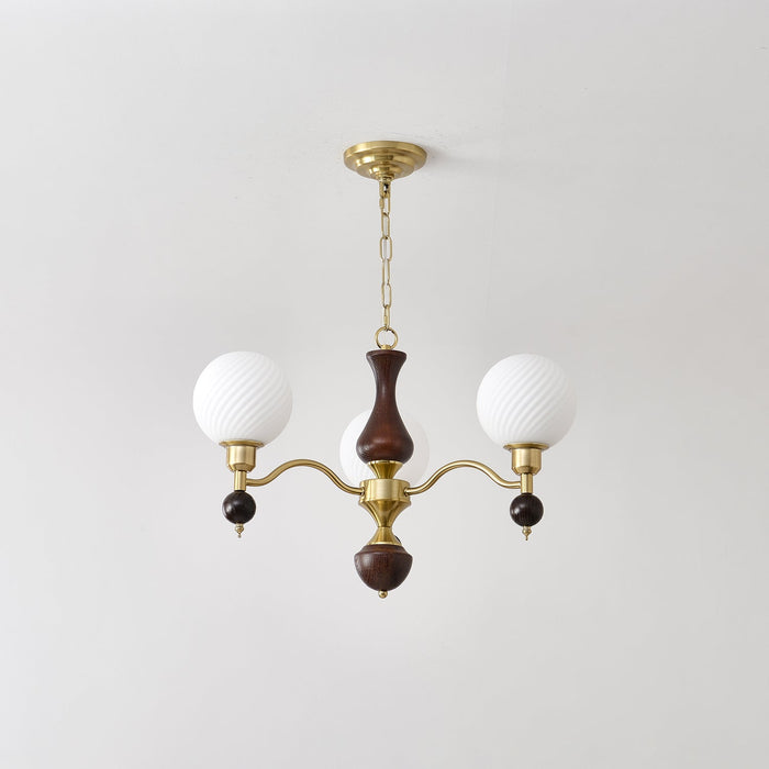 Globe Orb Wood Chandelier.