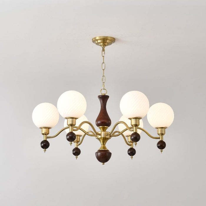 Globe Orb Wood Chandelier.