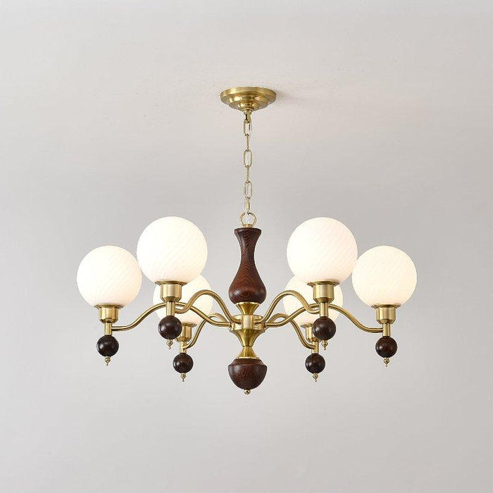 Globe Orb Wood Chandelier-DWHOME