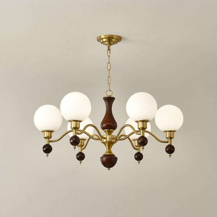 Globe Orb Wood Chandelier-DWHOME