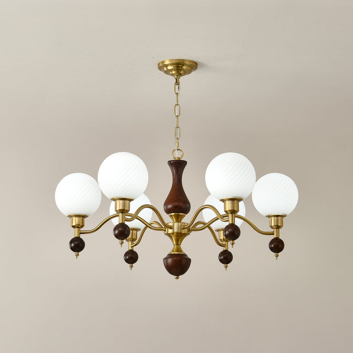 Globe Orb Wood Chandelier.