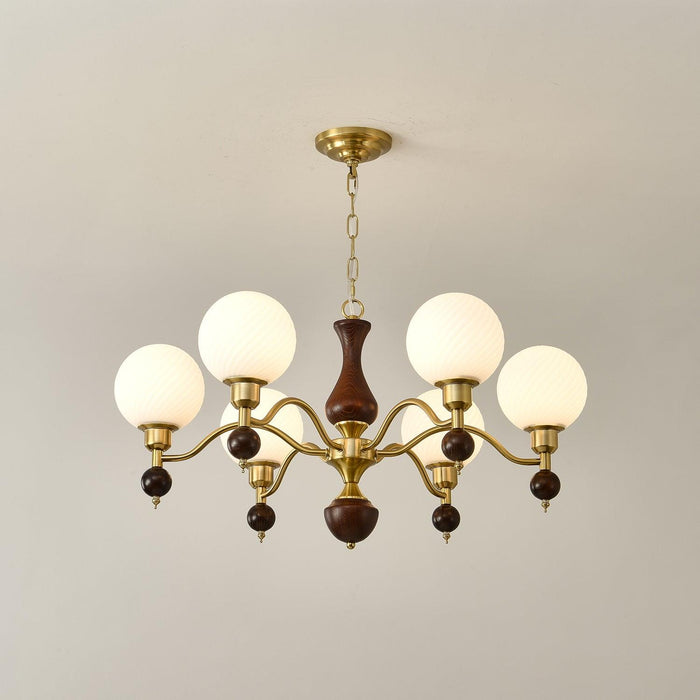 Globe Orb Wood Chandelier-DWHOME
