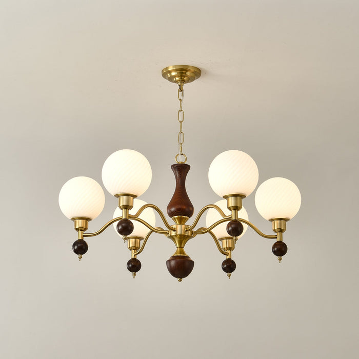 Globe Orb Wood Chandelier.