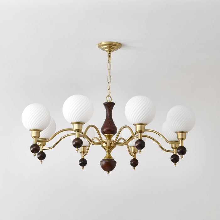 Globe Orb Wood Chandelier.