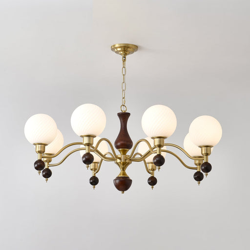 Globe Orb Wood Chandelier.