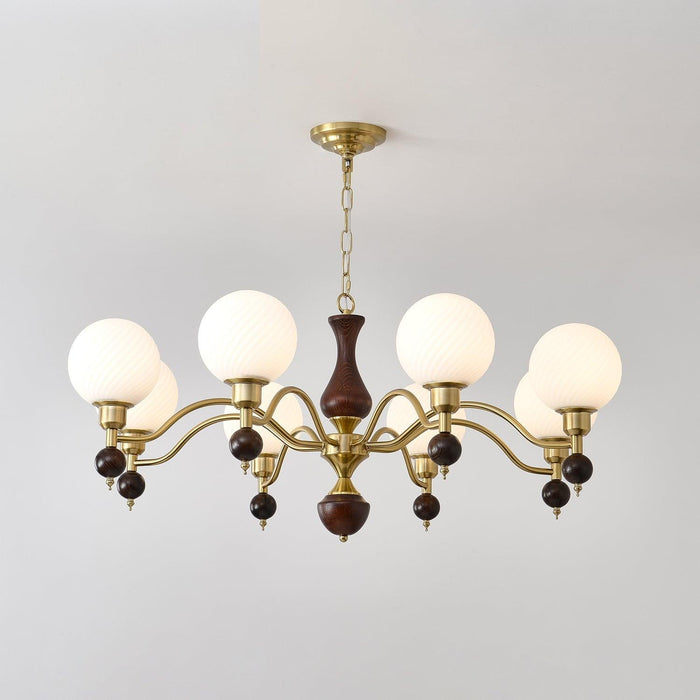 Globe Orb Wood Chandelier-DWHOME
