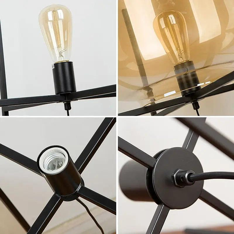 Glowlia Glass Shade Floor Lamp-DWHOME