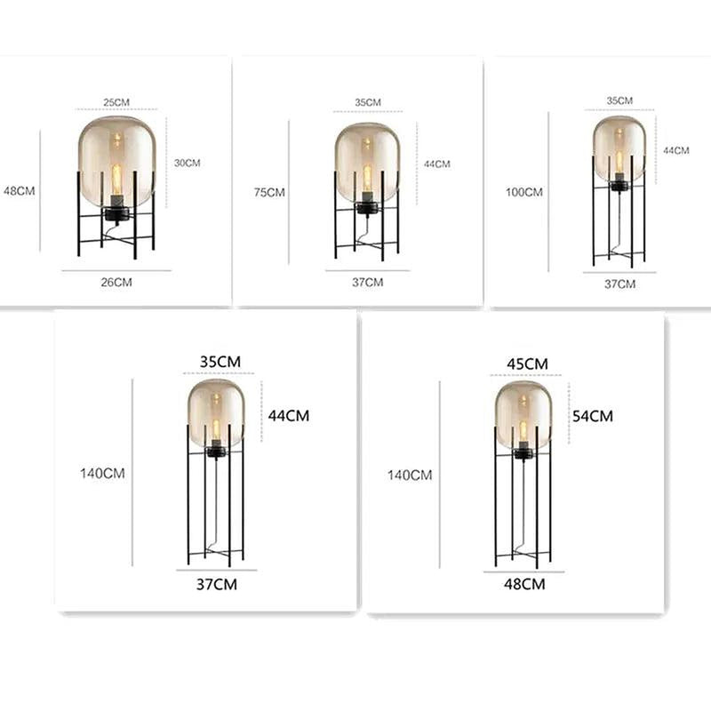 Glowlia Glass Shade Floor Lamp-DWHOME