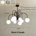 8 Light Led Glass Ball Chandelier Black/Gold.