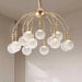 Gold Bubble Glass Pendant Light - Flush Mount Chandelier.