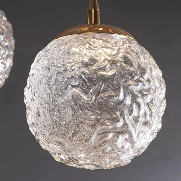 Gold Bubble Glass Pendant Light - Flush Mount Chandelier.