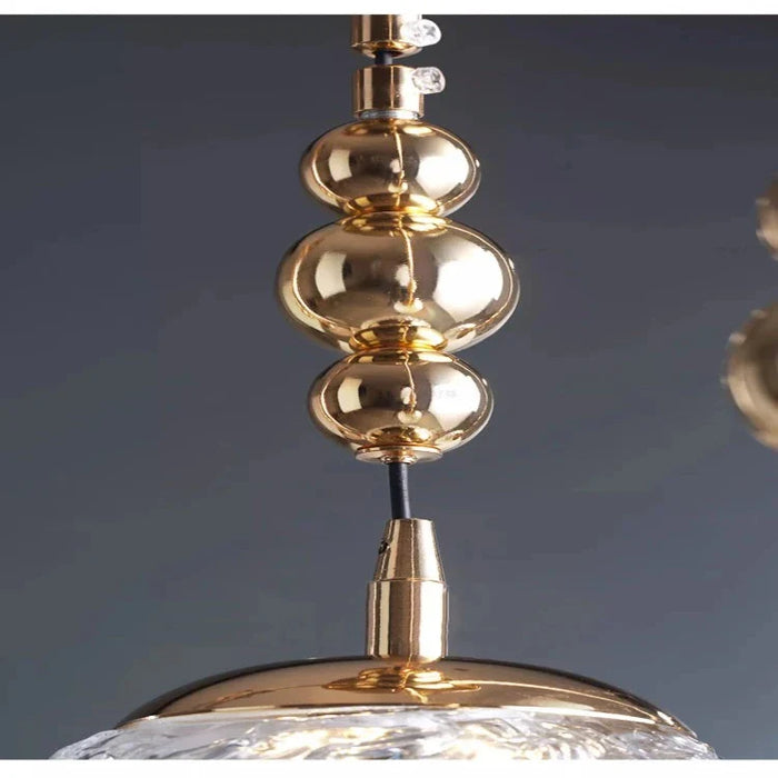 Gold Bubble Glass Pendant Light - Flush Mount Chandelier.