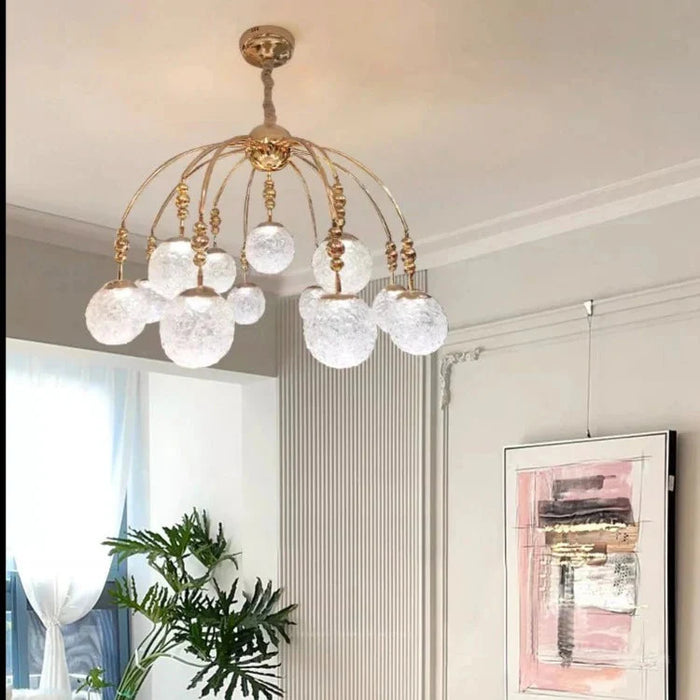 Gold Bubble Glass Pendant Light - Flush Mount Chandelier.