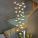 Gold Butterfly Led Chandelier for Staircase&Foyer&Living Room.