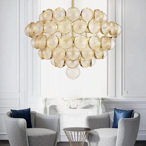 Gold Clear Glass Globe Pendant Light.