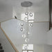 Gold Crystal Spiral Chandelier for Staircase Foyer.