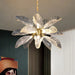 Milen Modern Crystal Leaf Chandelier - Black/Gold.