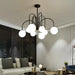 8 Light Led Glass Ball Chandelier Black/Gold.