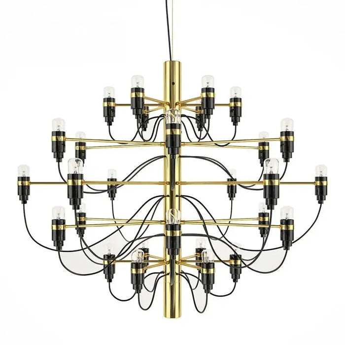 Gino Sarfatti Style Led Pendant Chandelier Black/Silver/Gold.