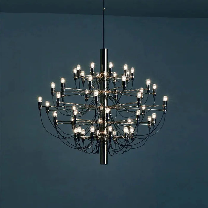 Gino Sarfatti Style Led Pendant Chandelier Black/Silver/Gold.