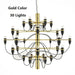 Gino Sarfatti Style Led Pendant Chandelier Black/Silver/Gold.