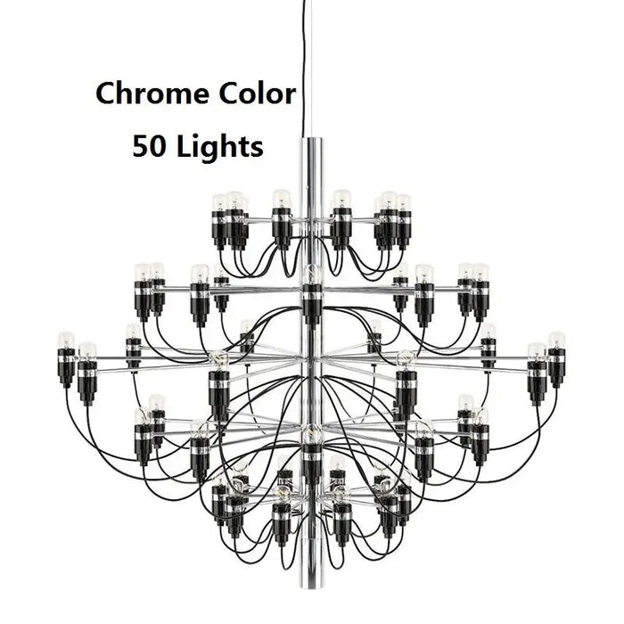 Gino Sarfatti Style Led Pendant Chandelier Black/Silver/Gold.