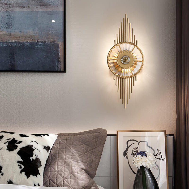 Crystal Gear Gold Wall Light-DWHOME