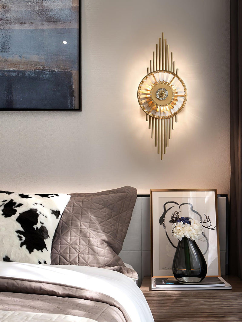 Crystal Gear Gold Wall Light-DWHOME
