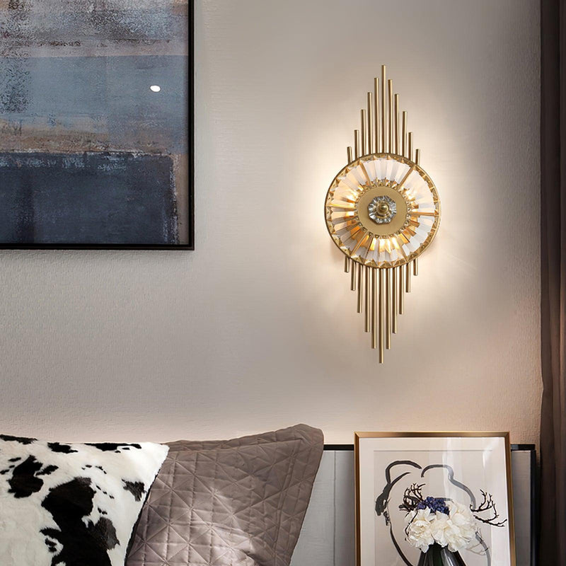 Crystal Gear Gold Wall Light-DWHOME
