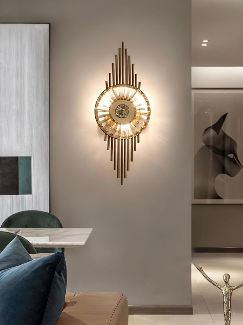 Crystal Gear Gold Wall Light-DWHOME