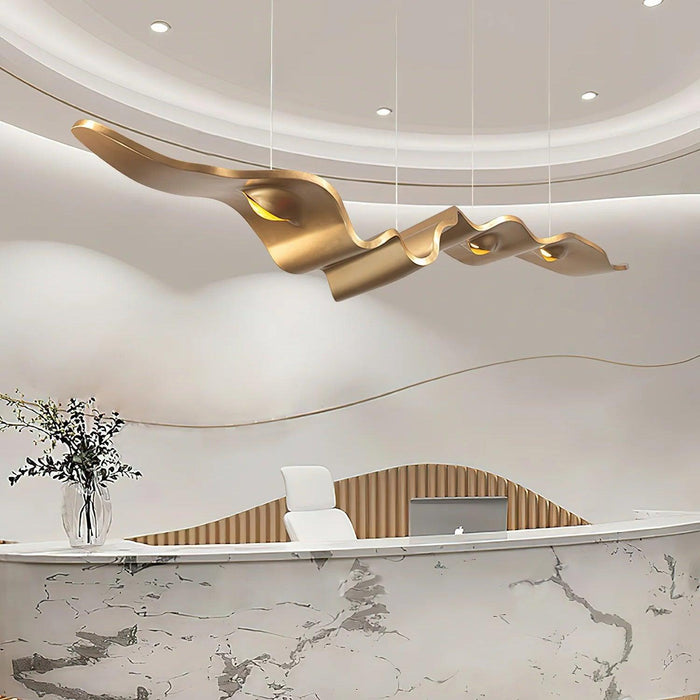 Gold Ribbon Chandelier-DWHOME