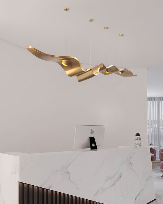 Gold Ribbon Chandelier.