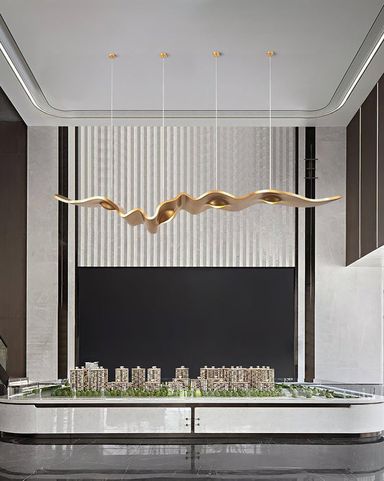 Gold Ribbon Chandelier-DWHOME