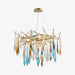 Gold Round Teardrop Chandelier.