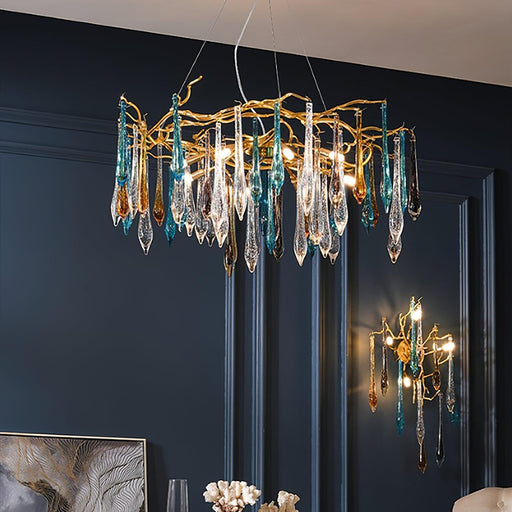 Gold Round Teardrop Chandelier - DWHOME