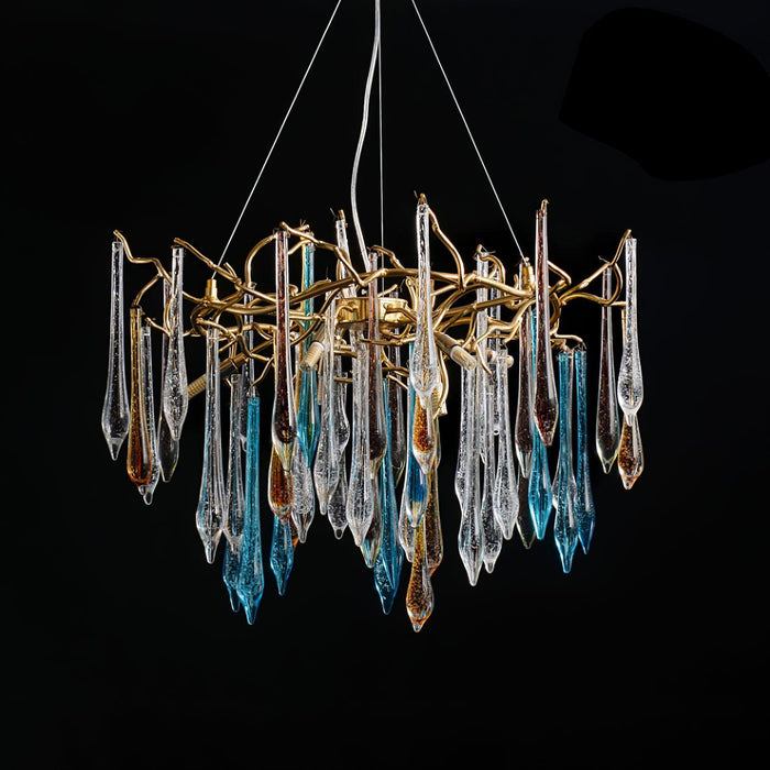 Gold Round Teardrop Chandelier - DWHOME