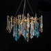 Gold Round Teardrop Chandelier.