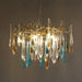 Gold Round Teardrop Chandelier.