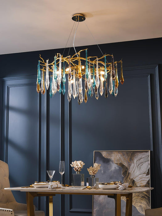 Gold Round Teardrop Chandelier - DWHOME