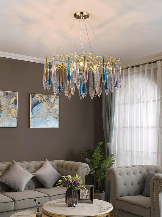 Gold Round Teardrop Chandelier - DWHOME