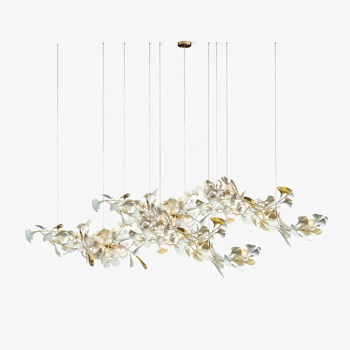 Gold White Leaves Combination Gingko Chandeliers - DWHOME