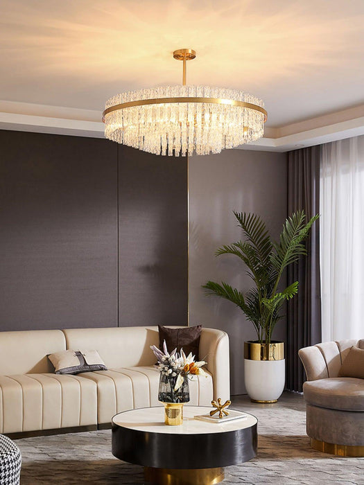 Gold & Clear Rod Chandelier-DWHOME
