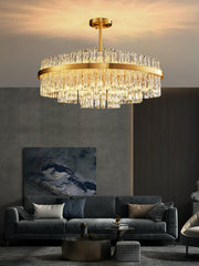 Gold & Clear Rod Chandelier-DWHOME